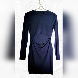 SHEIN sM Elegant Black Long Sleeve Body Con Cut Out Dress